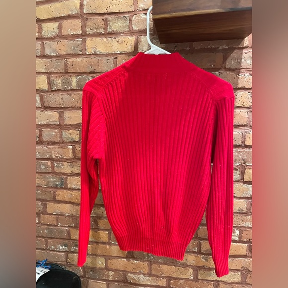 Vintage o-ring half-zip cherry red sweater - Picture 2 of 3